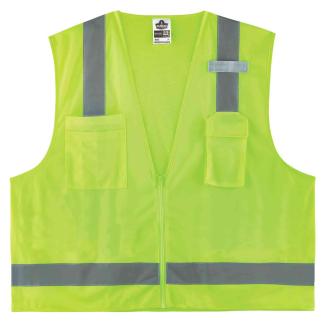 GloWear 8249Z Hi-Vis Surveyor Vest - Type R, Class 2, Zipper, 4 Pockets