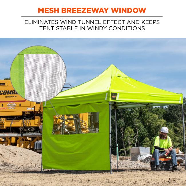 MESH BREEZEWAY WINDOW. Eliminates wind tunnel effect and keeps tent stable in windy conditions.