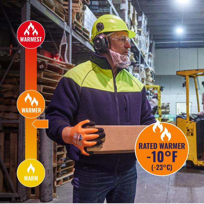 Jacket is rated warmer to -10 degrees fahrenheit or -23 degrees celsius.
