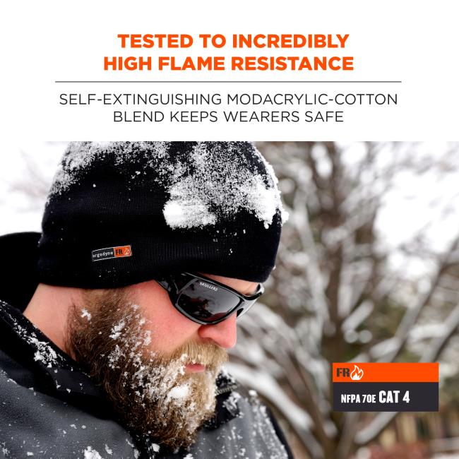 Tested to incredibly high flame resistance: Self-extinguishing modacrylic-cotton blend keeps wearers safe. Meets NFPA 70e Cat 4 FR rating