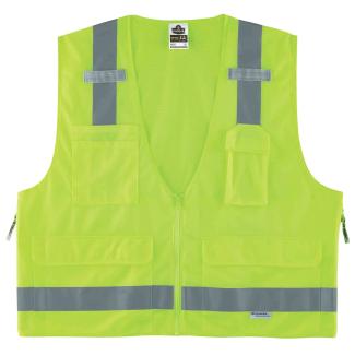 GloWear 8250Z Hi-Vis Surveyor Vest - Type R, Class 2, Zipper, 7 Pockets